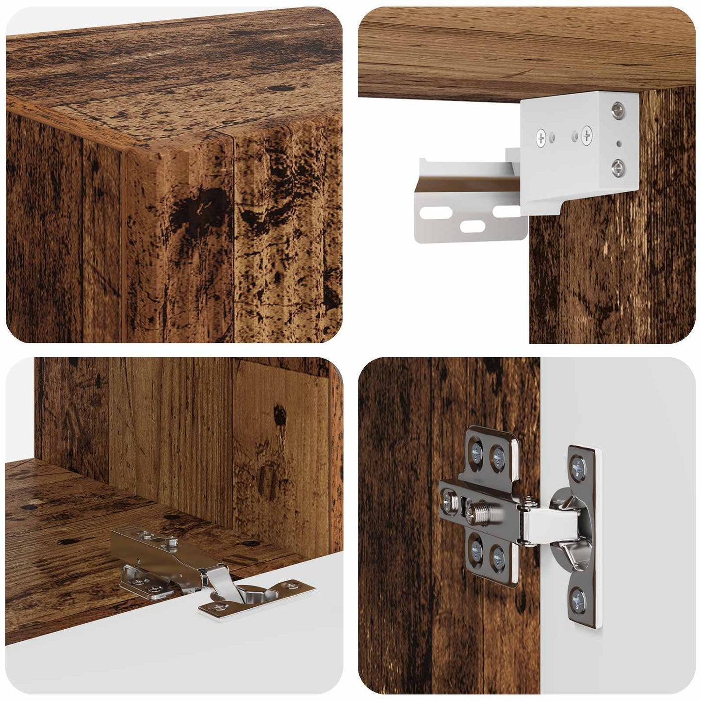 TV Cabinet Set 4 pcs Old Wood Engineered Wood