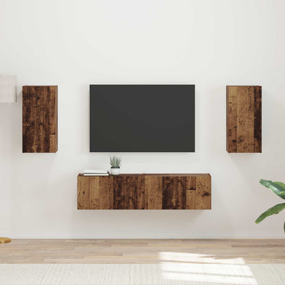 TV Cabinet Set 4 pcs Old Wood Engineered Wood
