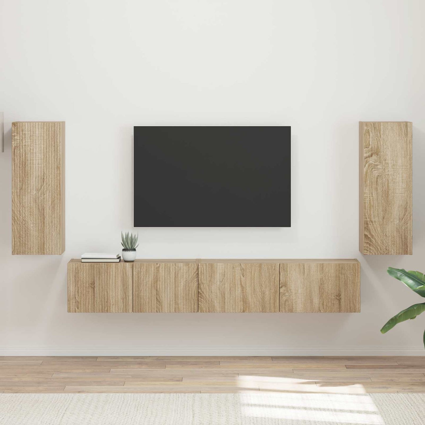 TV Cabinet Set 4 pcs Sonoma Oak Engineered Wood