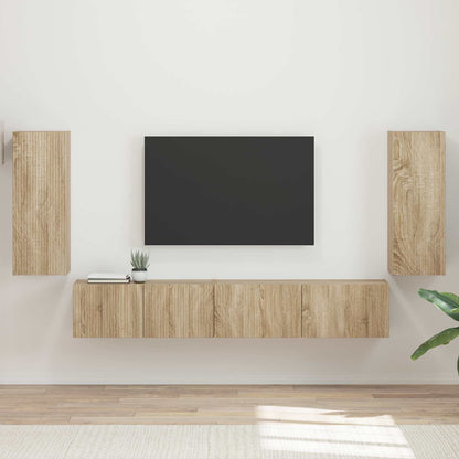 TV Cabinet Set 4 pcs Sonoma Oak Engineered Wood