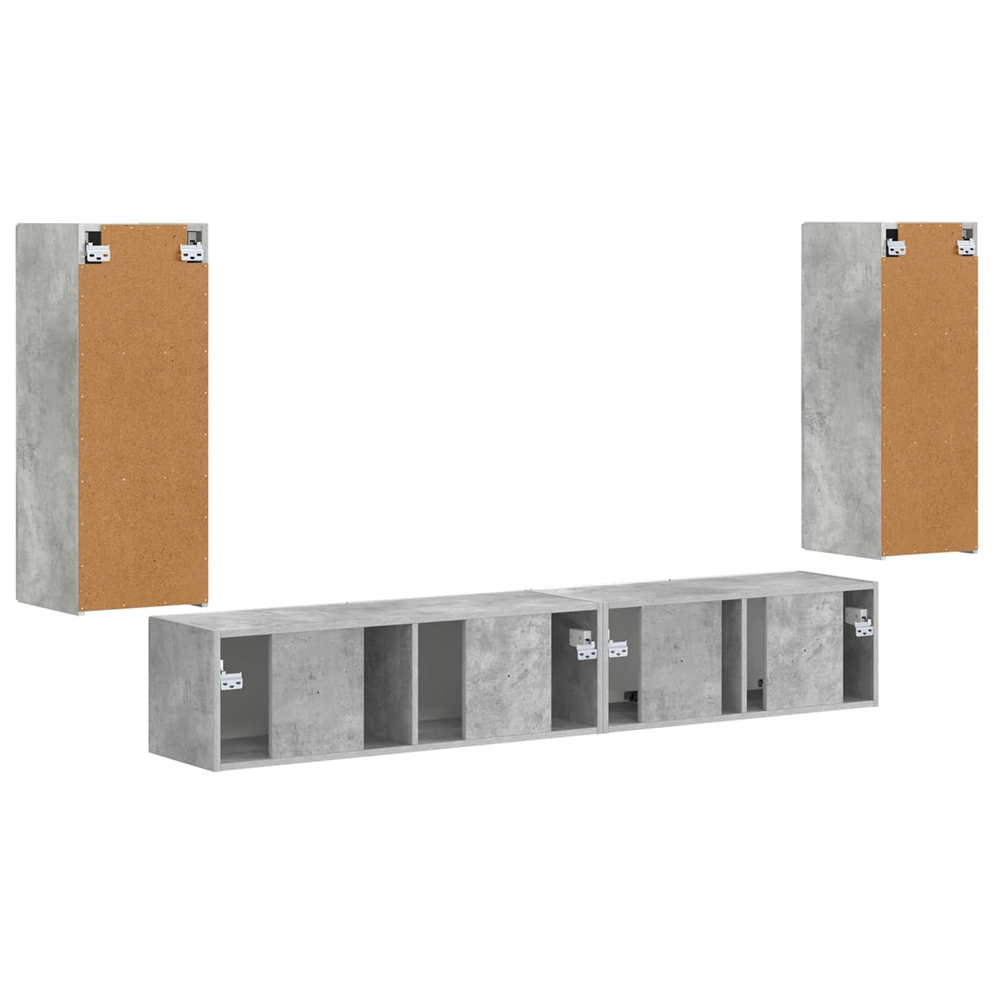TV Cabinet Set 4 pcs Concrete Grey Engineered Wood