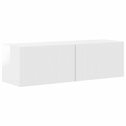 TV Cabinet Set 4 pcs High Gloss White Engineered Wood