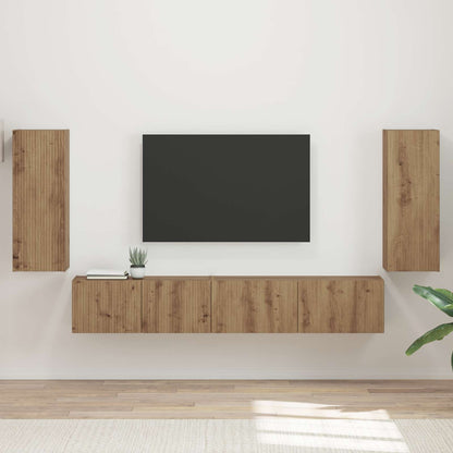 TV Cabinet Set 4 pcs Artisan Oak Engineered Wood