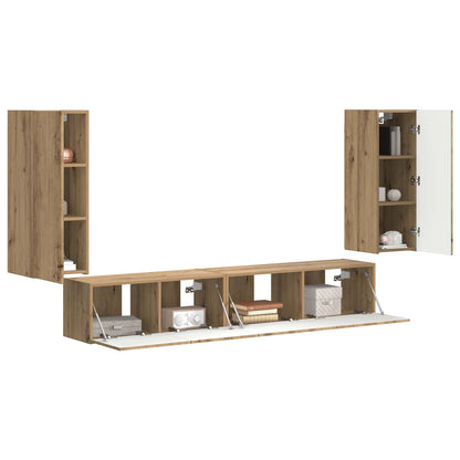 TV Cabinet Set 4 pcs Artisan Oak Engineered Wood
