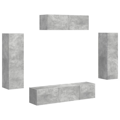 TV Cabinet 5 pcs Concrete Grey