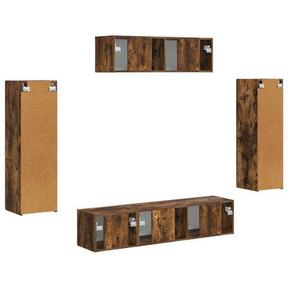 TV Cabinet 5 pcs Smoked Oak
