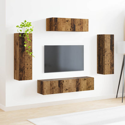 TV Cabinet 5 pcs Old Wood