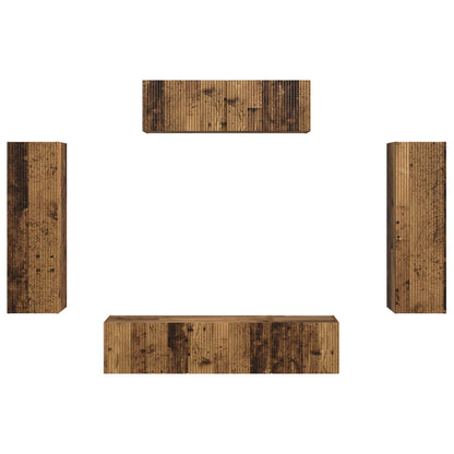 TV Cabinet 5 pcs Old Wood