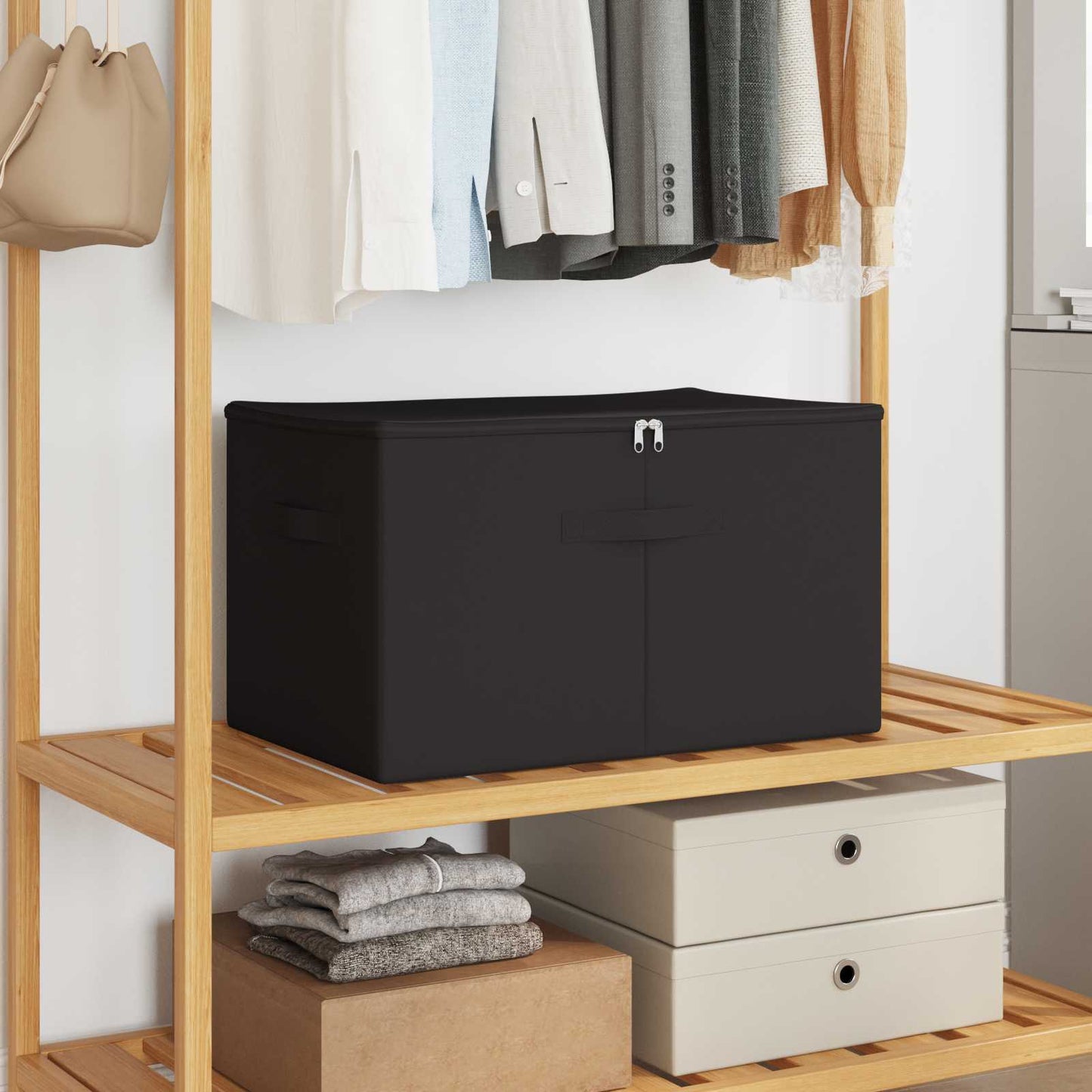 Storage Box 24 pcs Anthracite 55 x 35 x 32 cm Non-woven fabric