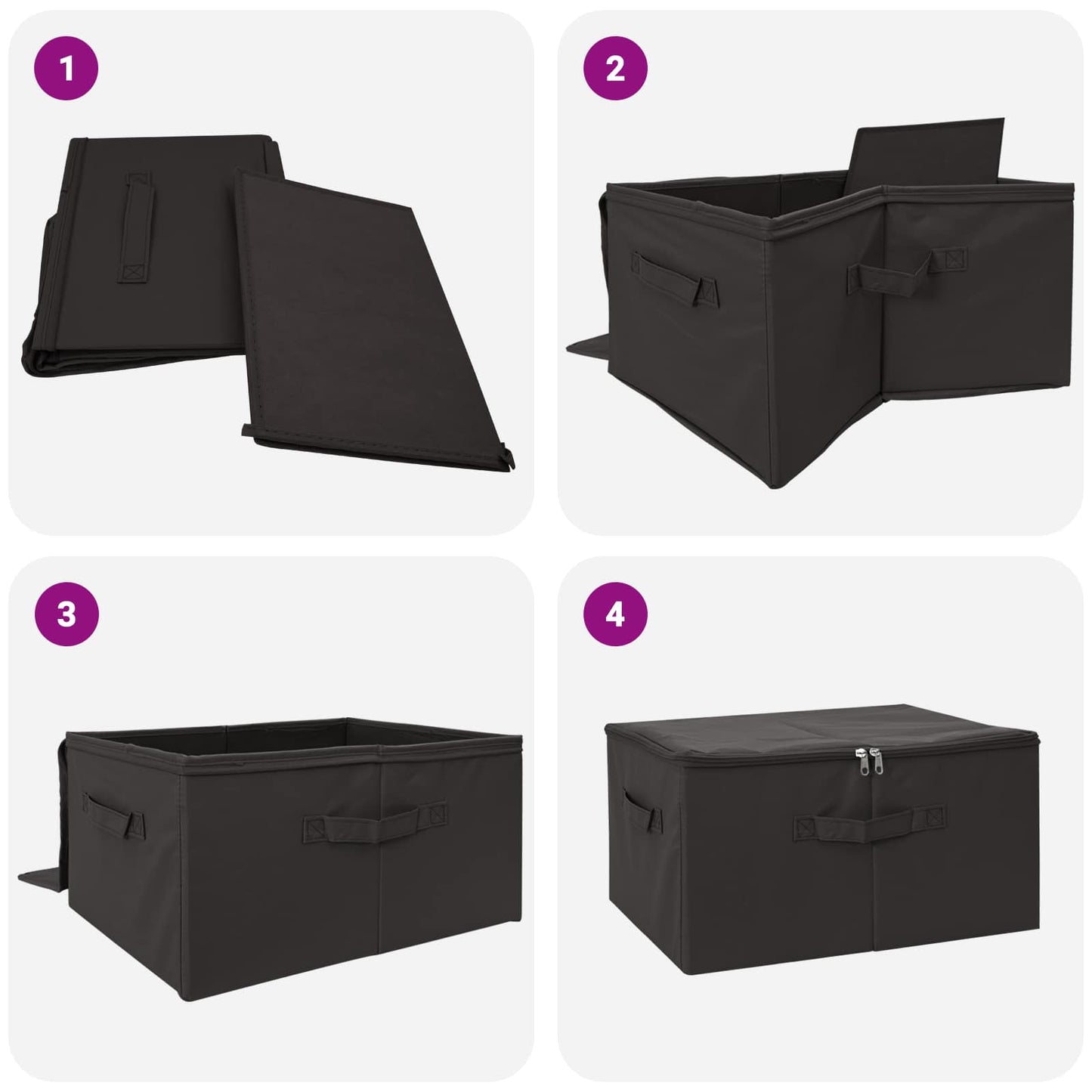 Storage Box 24 pcs Anthracite 60 x 43 x 35 cm Non-woven fabric