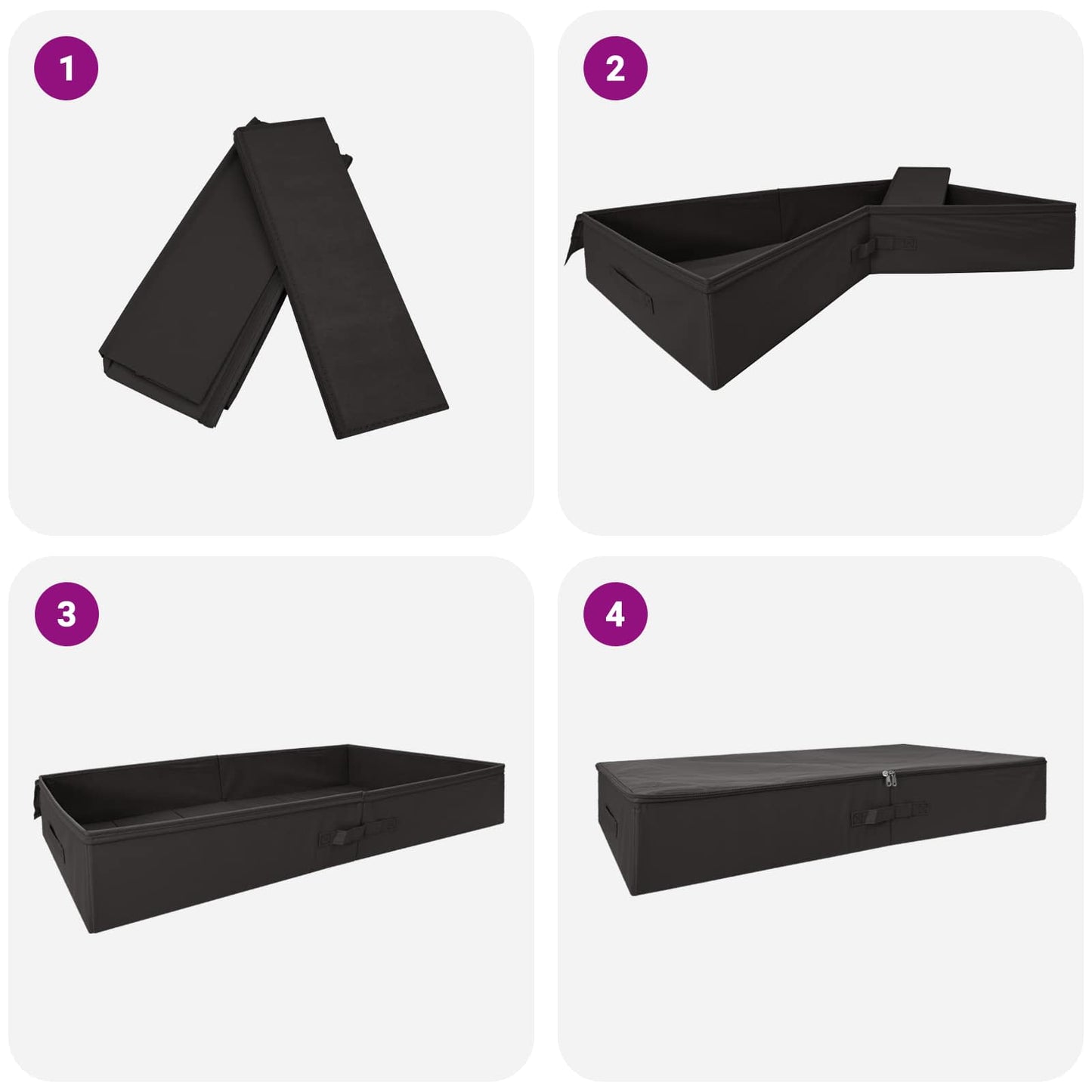 Storage Box 24 pcs Anthracite 100 x 50 x 18 cm Non-woven fabric