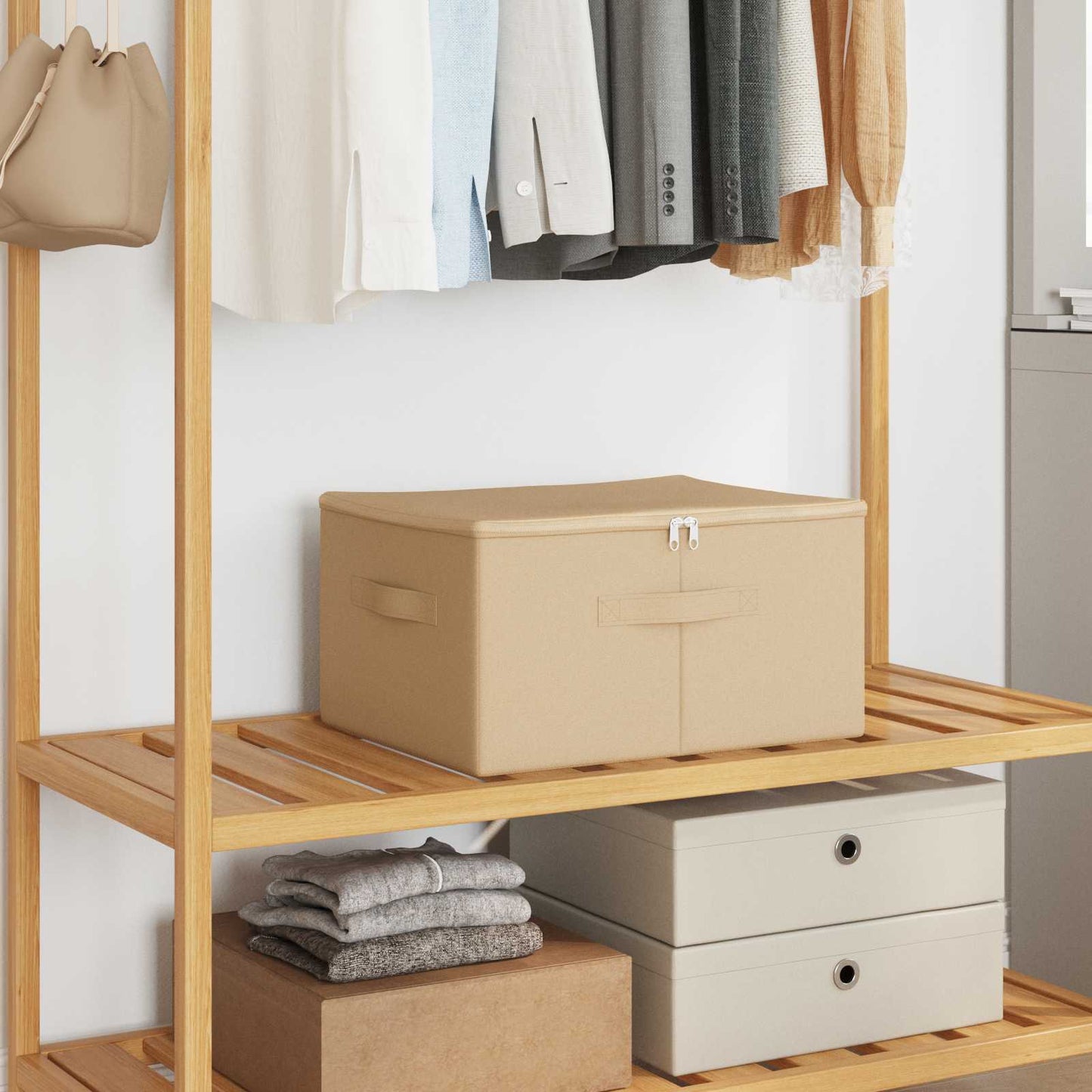 Storage Box 6 pcs Cream 50 x 30 x 25 cm Non-woven fabric