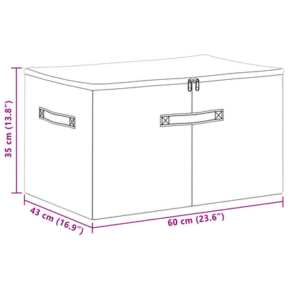 Storage Box 2 pcs Cream 60 x 43 x 35 cm Non-woven fabric