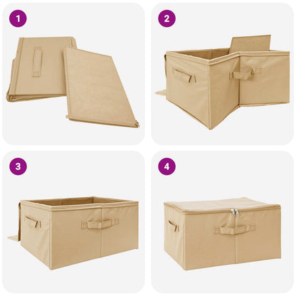 Storage Box 24 pcs Cream 60 x 43 x 35 cm Non-woven fabric