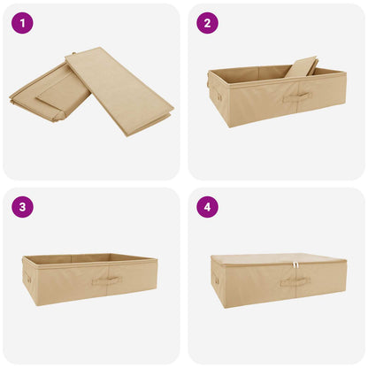 Storage Box 6 pcs Cream 70 x 40 x 18 cm Non-woven fabric
