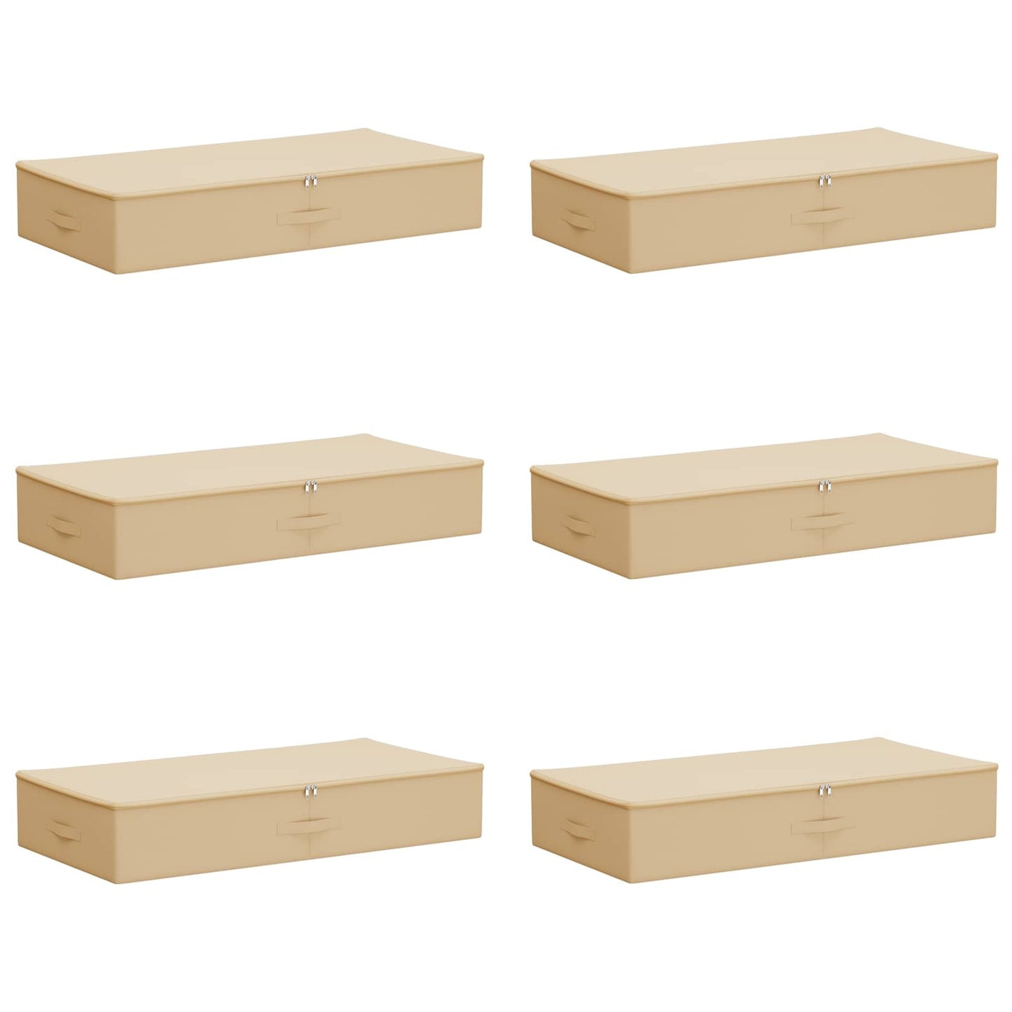 Storage Box 6 pcs Cream 100 x 50 x 18 cm Non-woven fabric