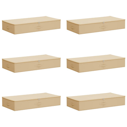 Storage Box 6 pcs Cream 100 x 50 x 18 cm Non-woven fabric