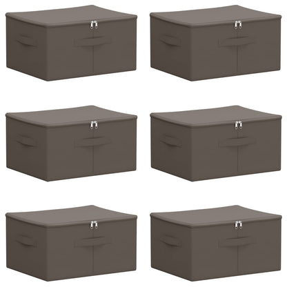 Storage Box 6 pcs Grey 43 x 34 x 23 cm Non-woven fabric