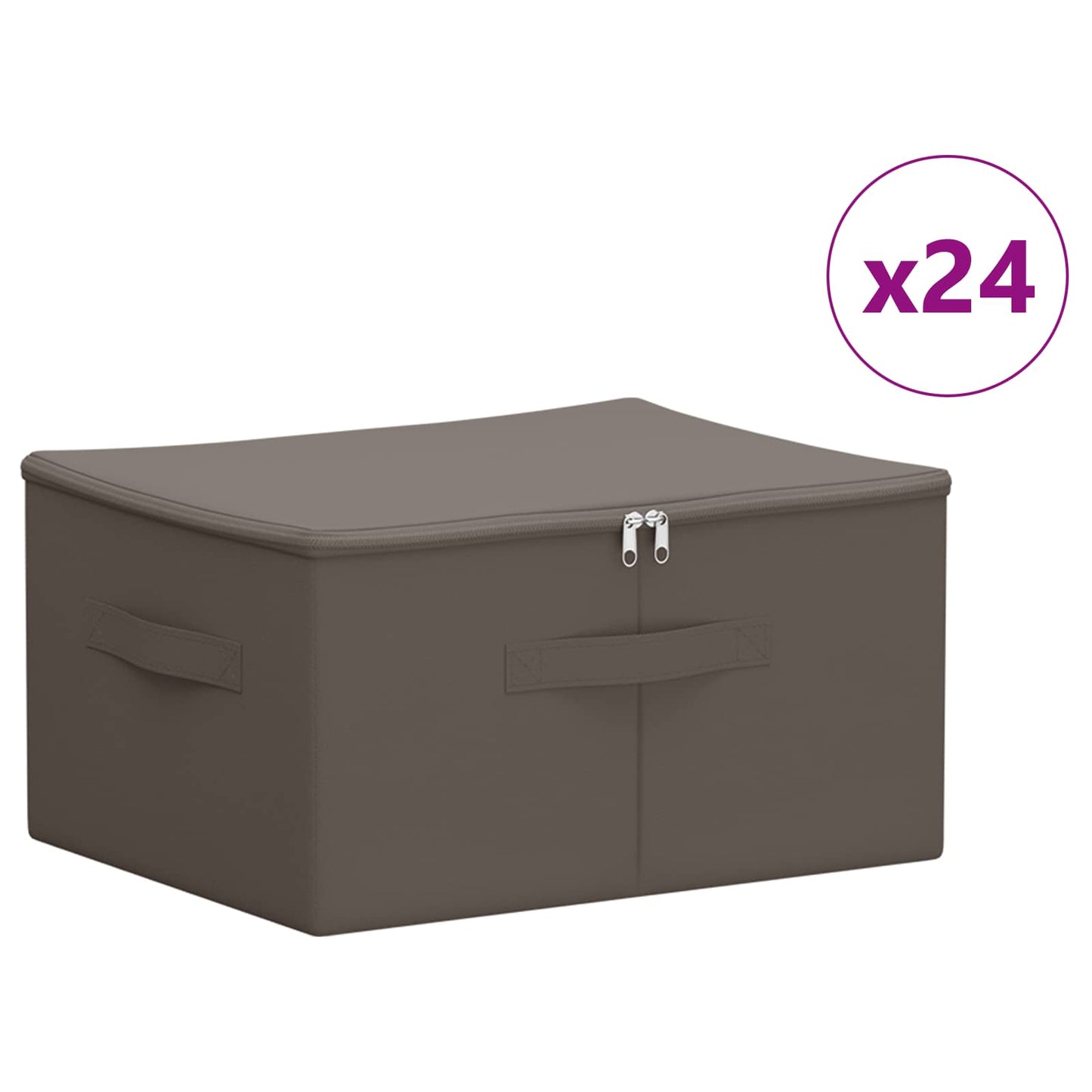 Storage Box 24 pcs Non-woven fabric 50 x 30 x 25 cm 37.5 L Grey