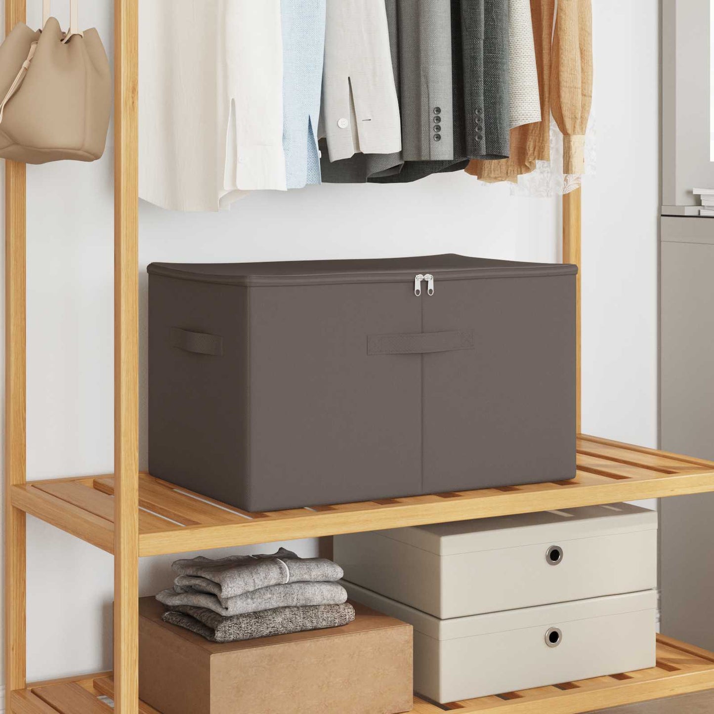 Storage Box 24 pcs Grey 55 x 35 x 32 cm Non-woven fabric