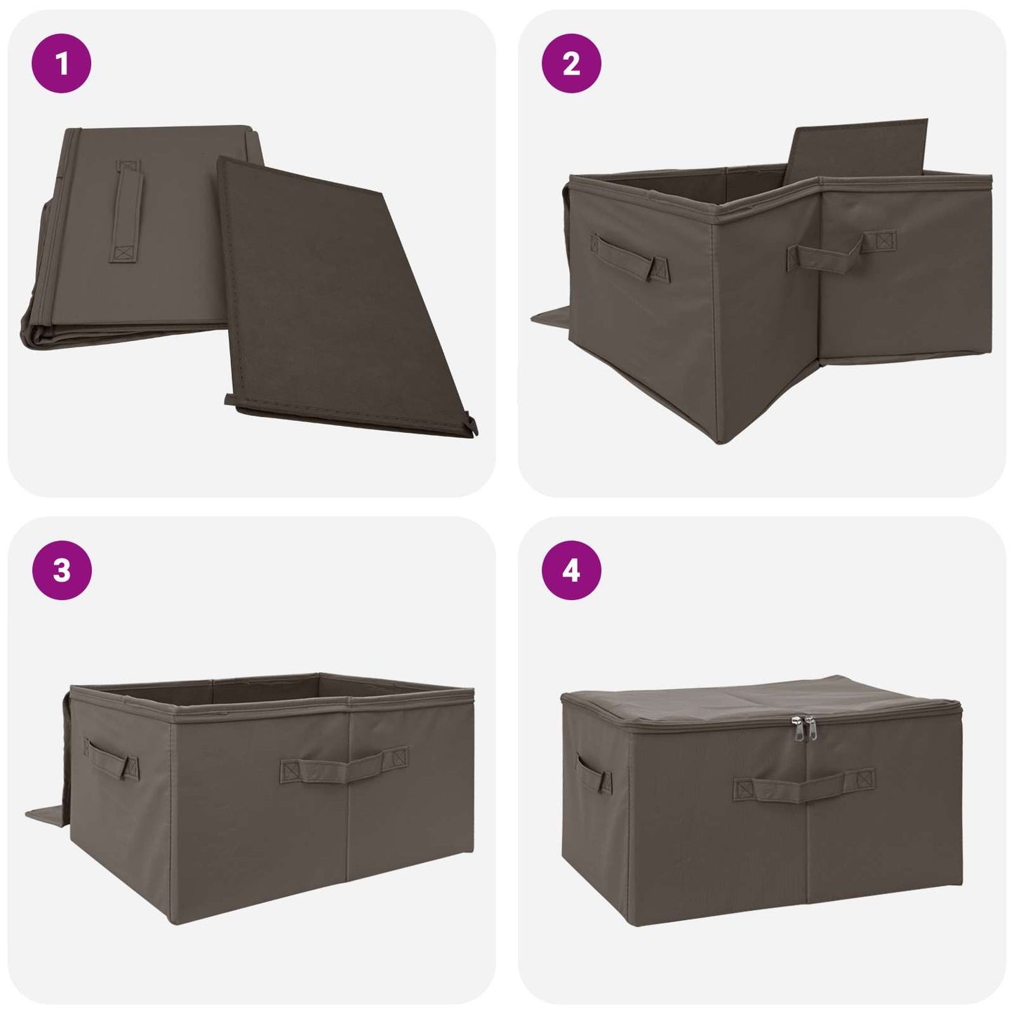 Storage Box 24 pcs Grey 55 x 35 x 32 cm Non-woven fabric