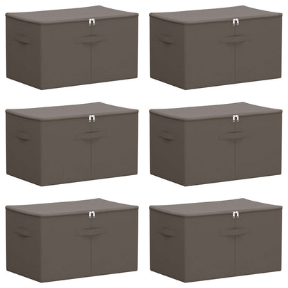 Storage Box 6 pcs Grey 60 x 43 x 35 cm Non-woven fabric