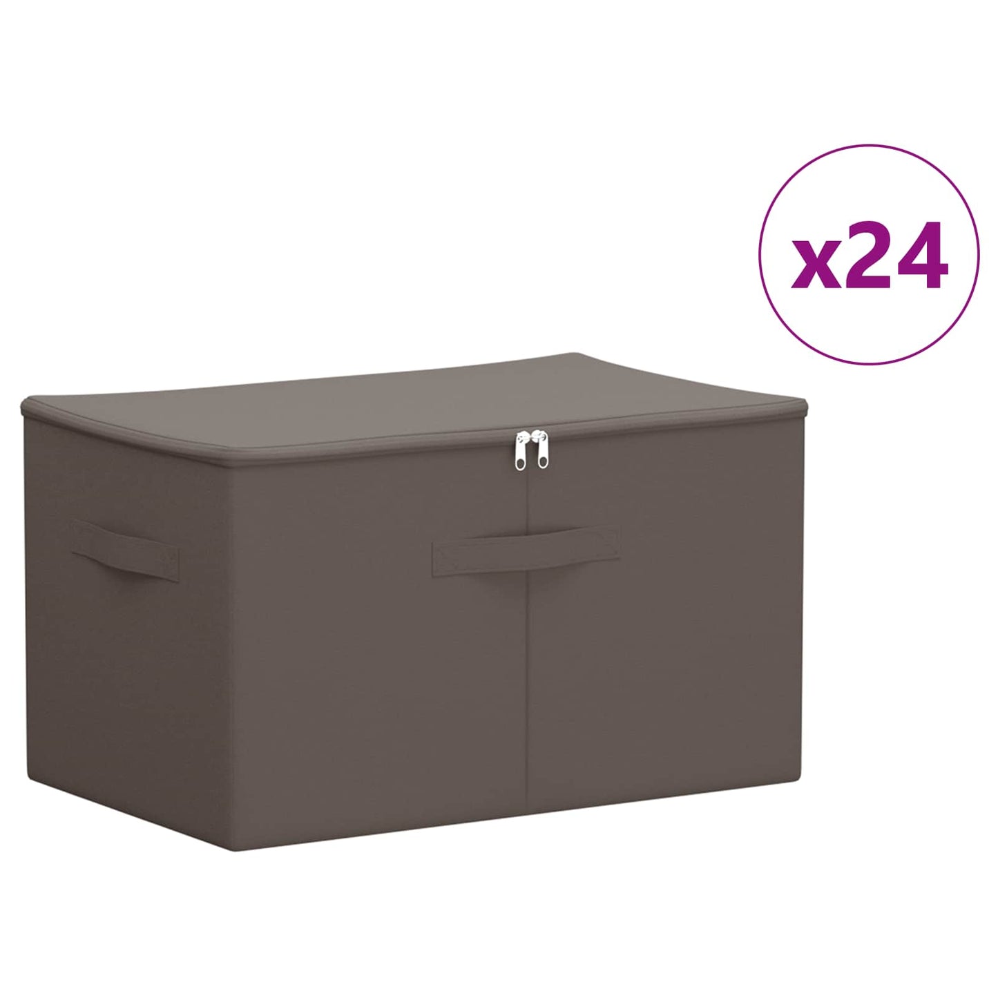 Storage Box 24 pcs Non-woven fabric 60 x 43 x 35 cm 90.3 L Grey