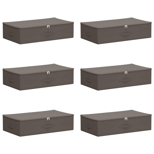 Storage Box 6 pcs Non-woven fabric 70 x 40 x 18 cm 50.4 L Grey