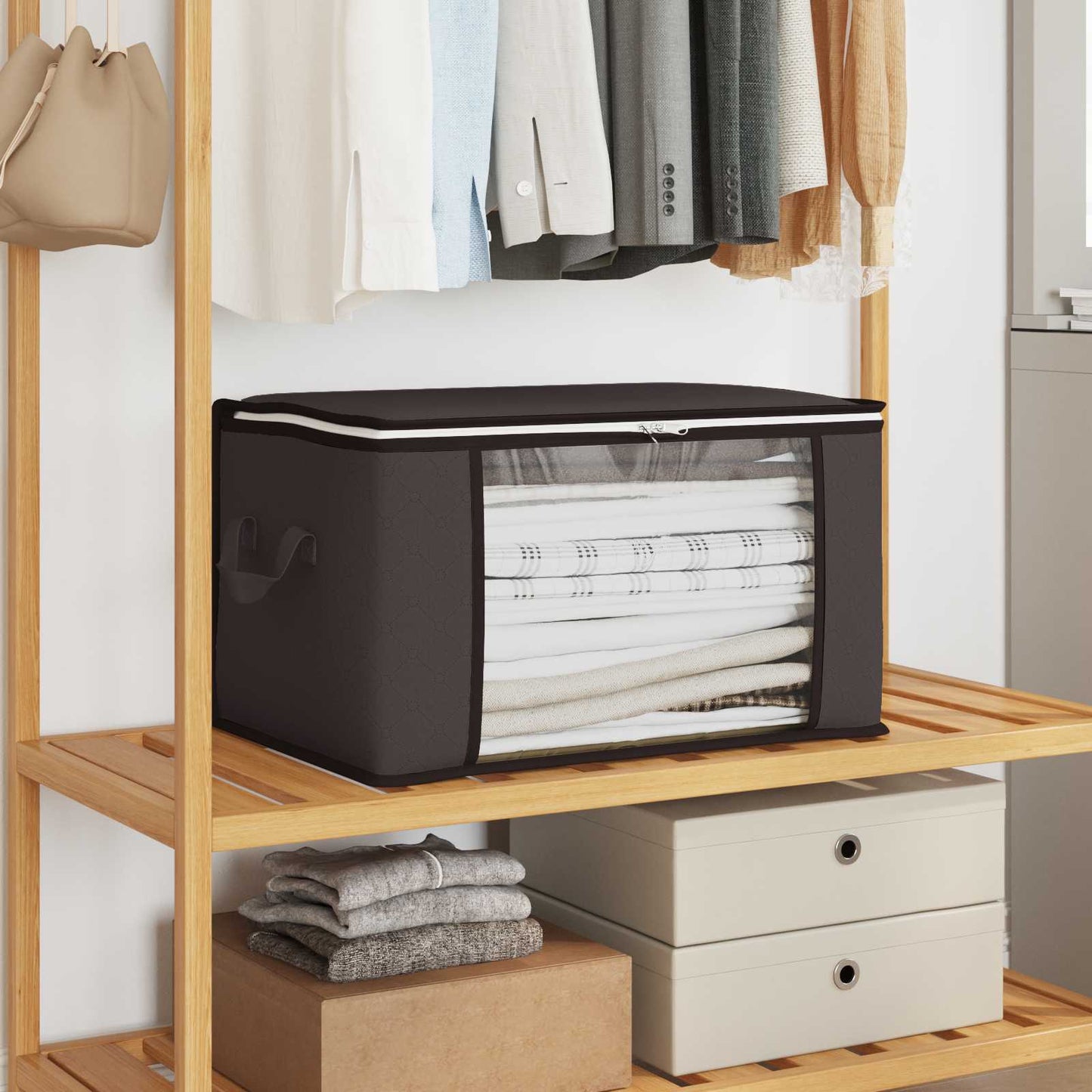 Storage Box with Transparent Side Window Anthracite