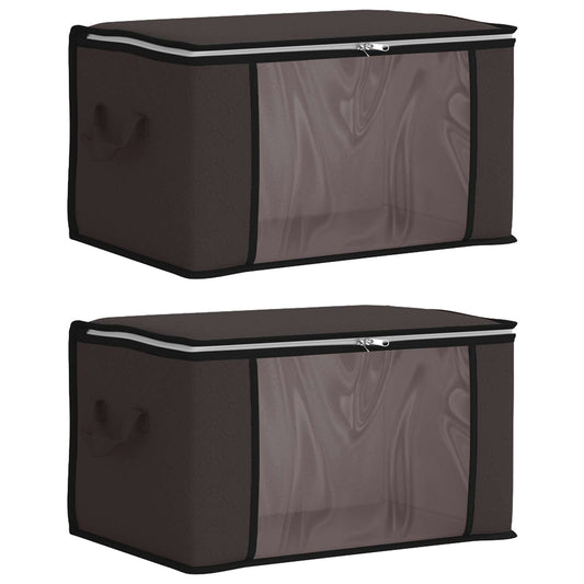 Storage Box with Transparent Side Window 2 pcs Non-woven fabric