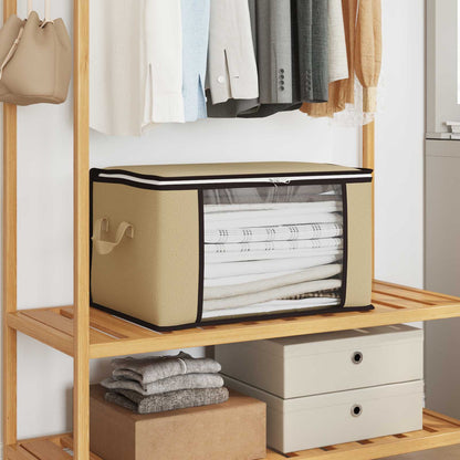 Storage Box with Transparent Side Window Cream 43 x 34 x 23 cm