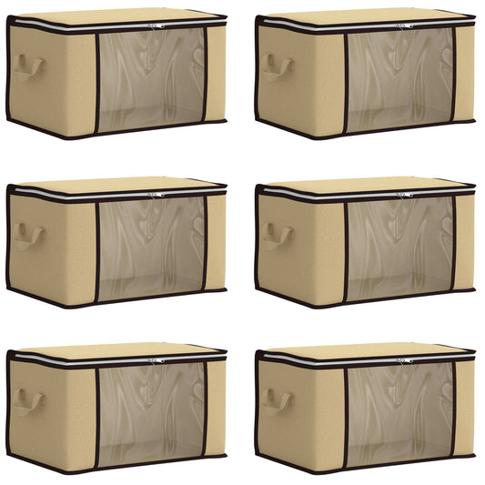 Storage Box with Transparent Side Window 6 pcs Non-woven fabric