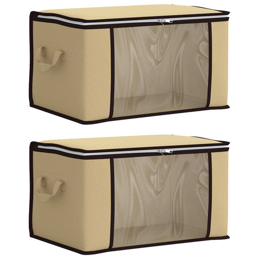 Storage Box with Transparent Side Window 2 pcs Non-woven fabric
