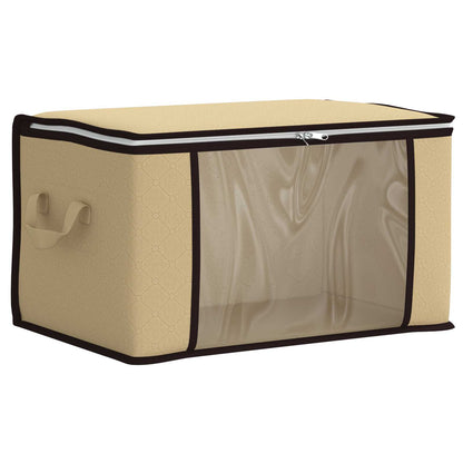 Storage Box with Transparent Side Window Cream 55 x 35 x 32 cm