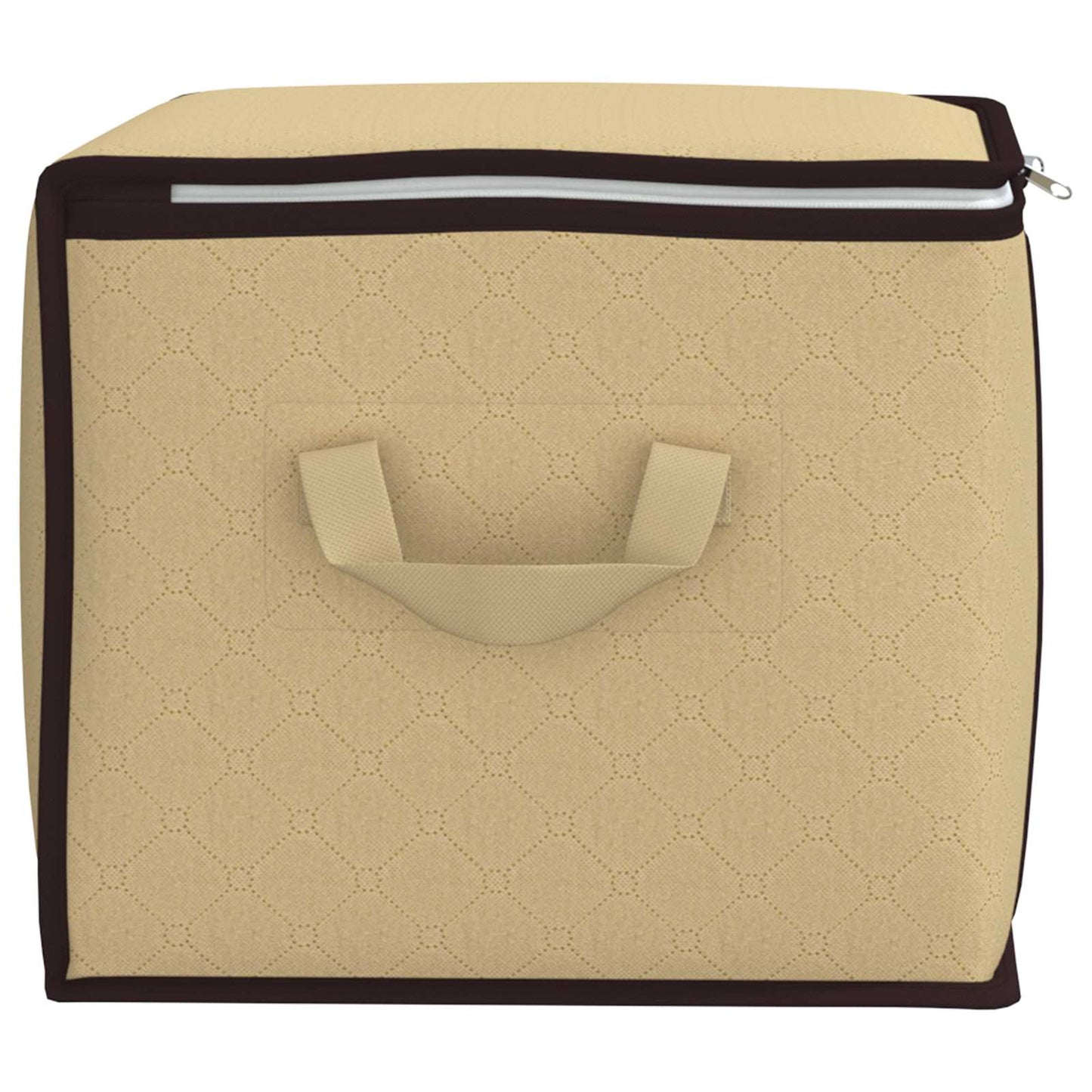 Storage Box with Transparent Side Window Cream 55 x 35 x 32 cm