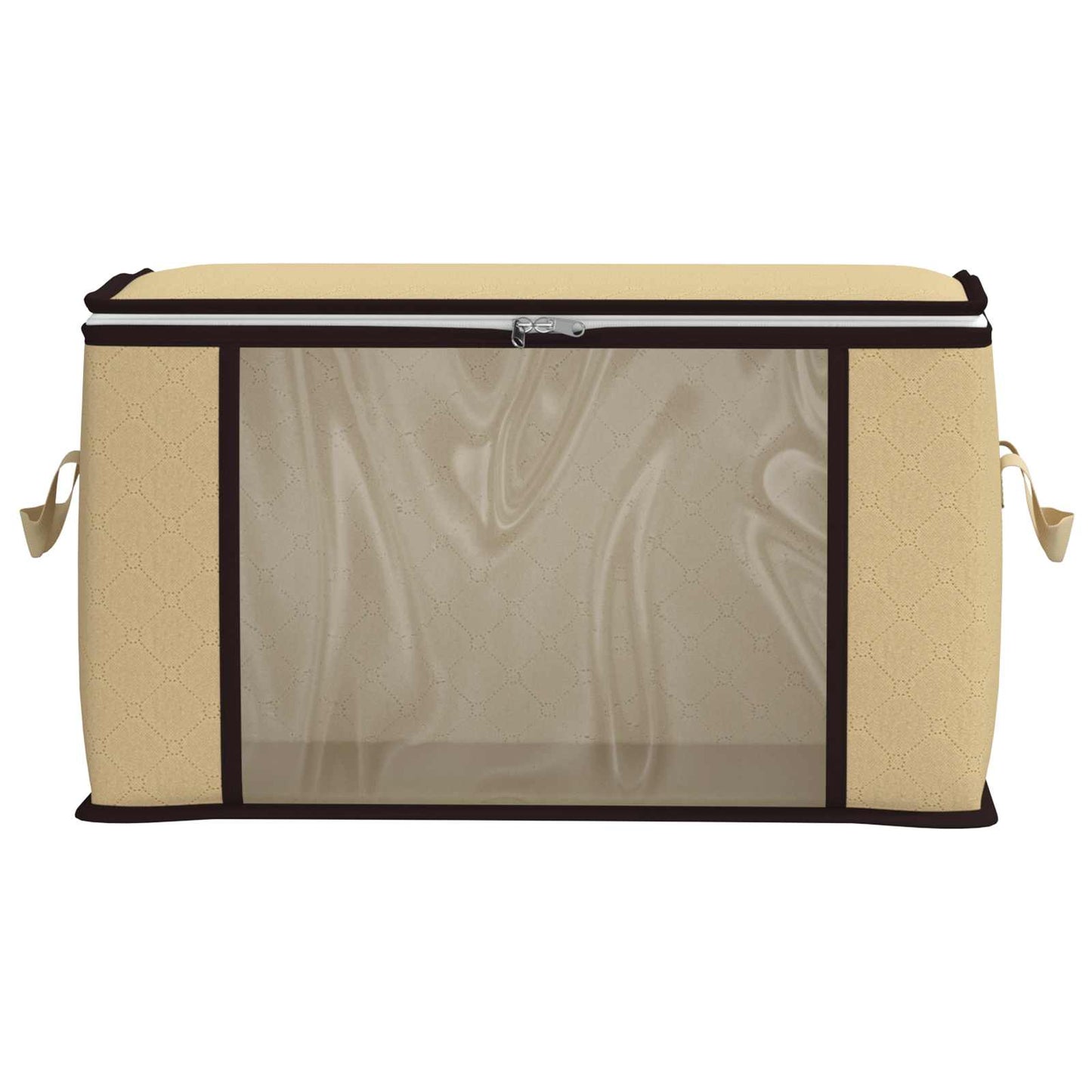 Storage Box with Transparent Side Window Cream 60 x 43 x 35 cm