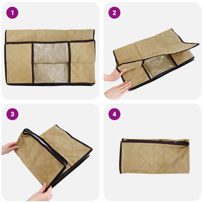 Storage Box with Transparent Side Window Cream 60 x 43 x 35 cm