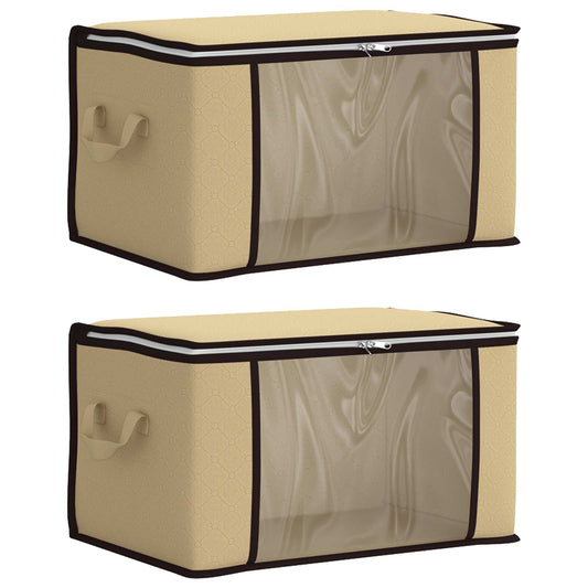 Storage Box with Transparent Side Window 2 pcs Non-woven fabric