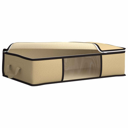 Storage Box with Transparent Side Window 2 pcs Cream