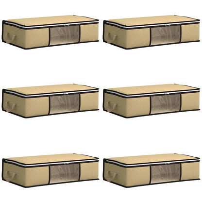 Storage Box with Transparent Side Window 6 pcs Cream