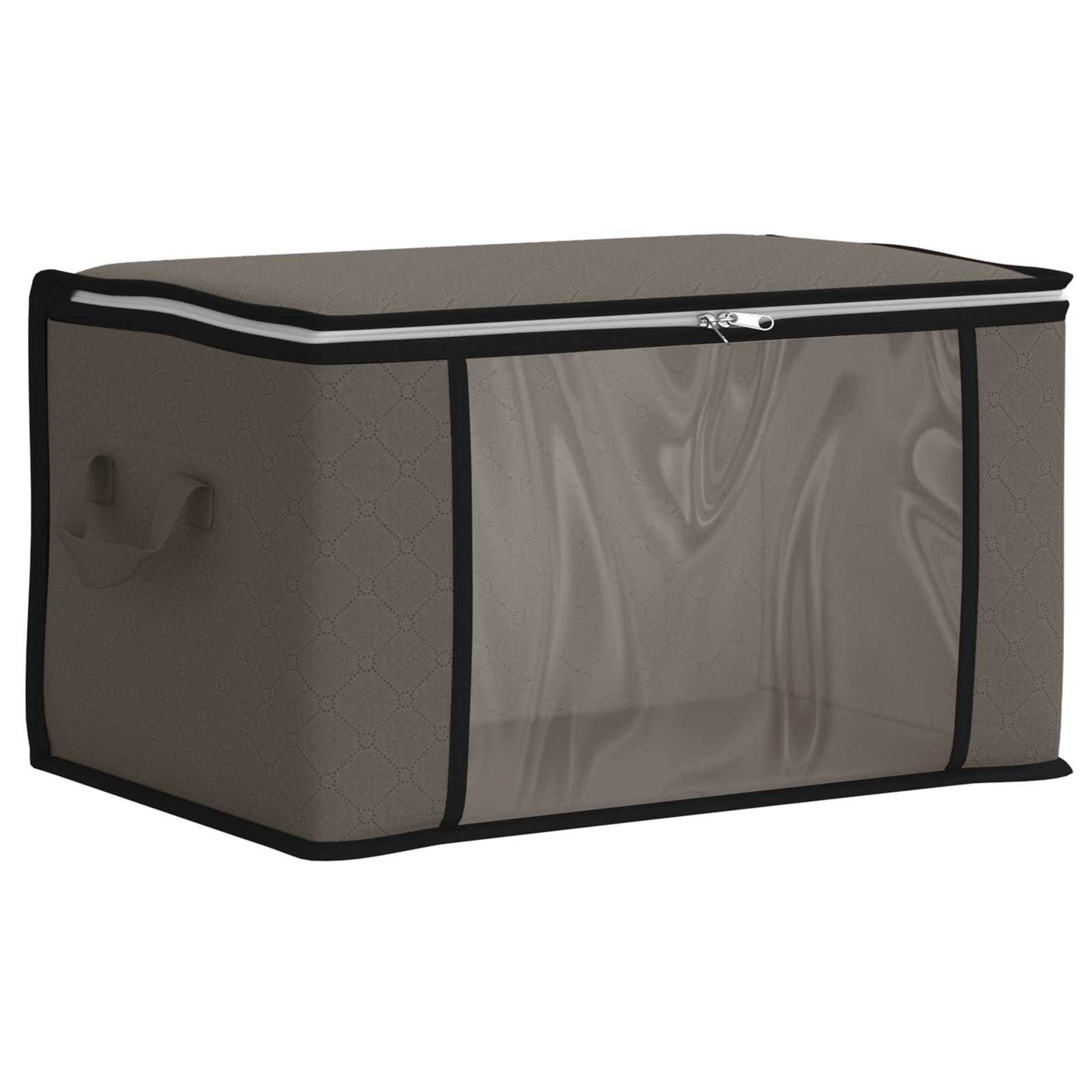 Storage Box with Transparent Side Window Grey 50 x 30 x 25 cm