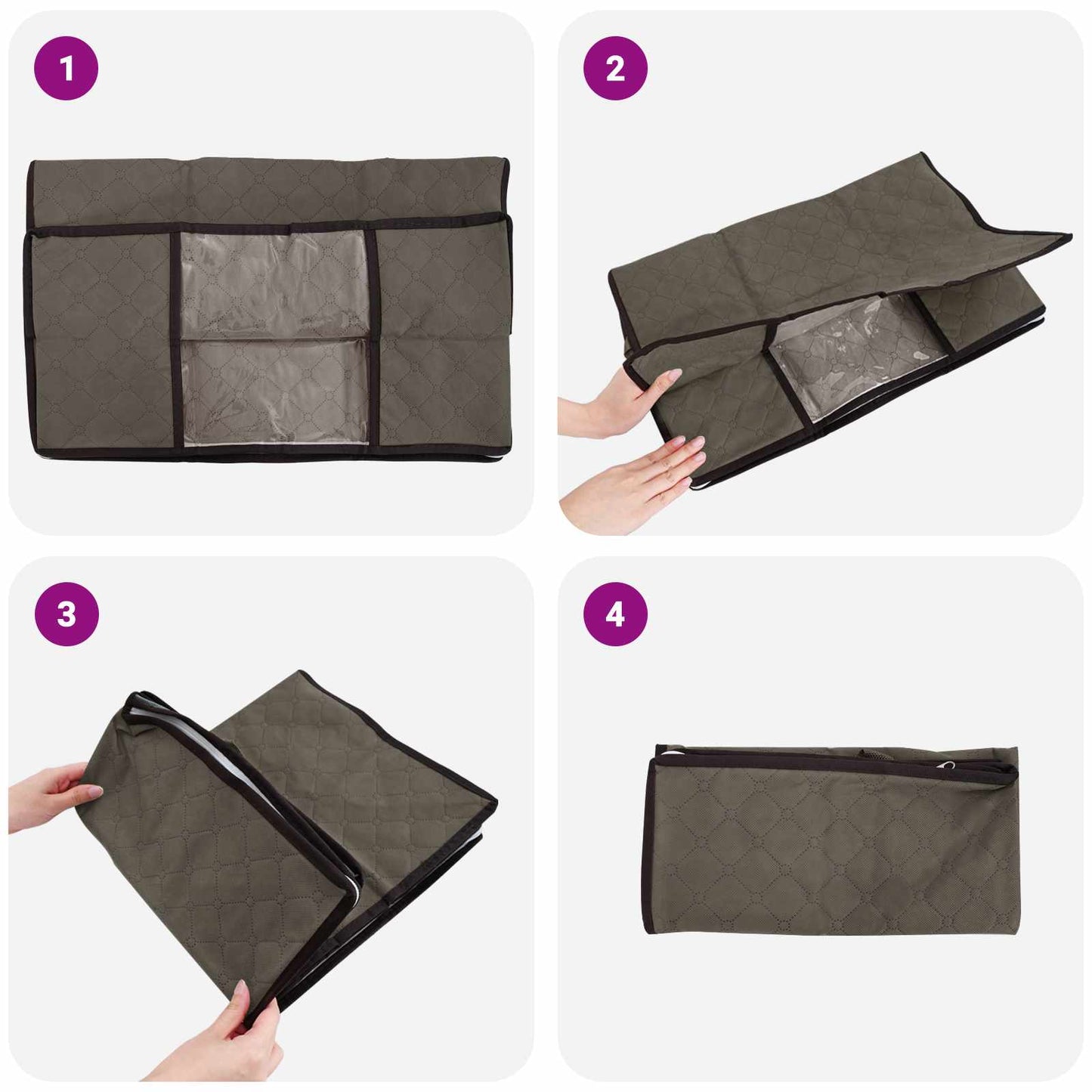 Storage Box with Transparent Side Window 6 pcs Grey