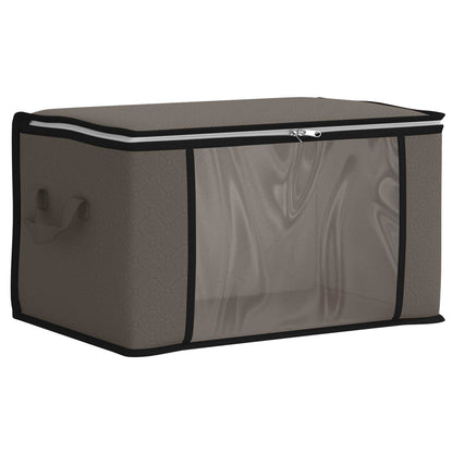 Storage Box with Transparent Side Window Grey 60 x 43 x 35 cm