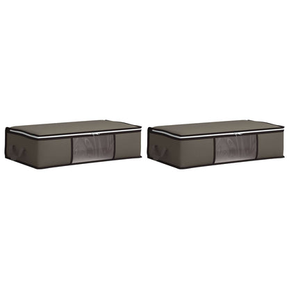 Storage Box with Transparent Side Window 2 pcs Grey