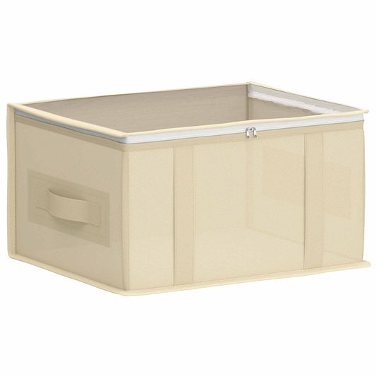 Storage Box with Transparent Top Window Cream 43 x 34 x 23 cm