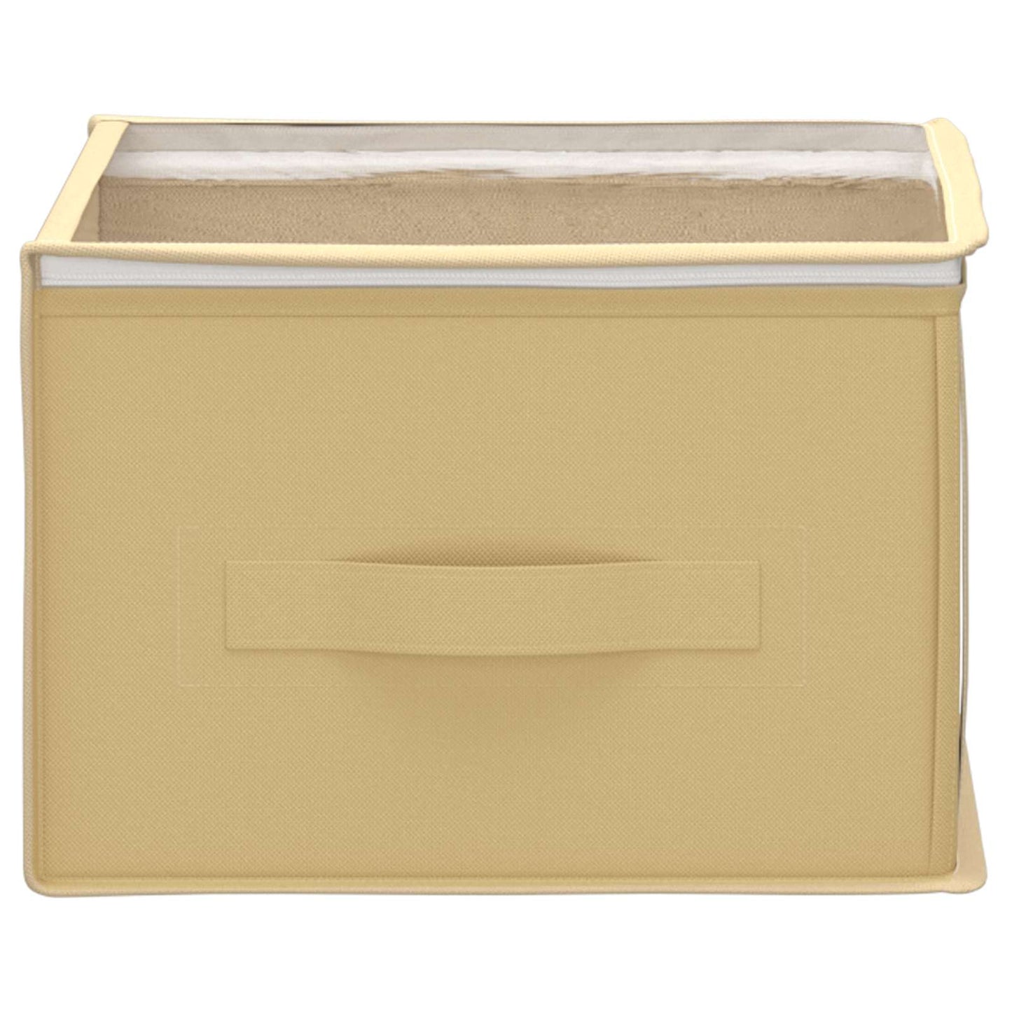 Storage Box with Transparent Top Window 2 pcs Cream