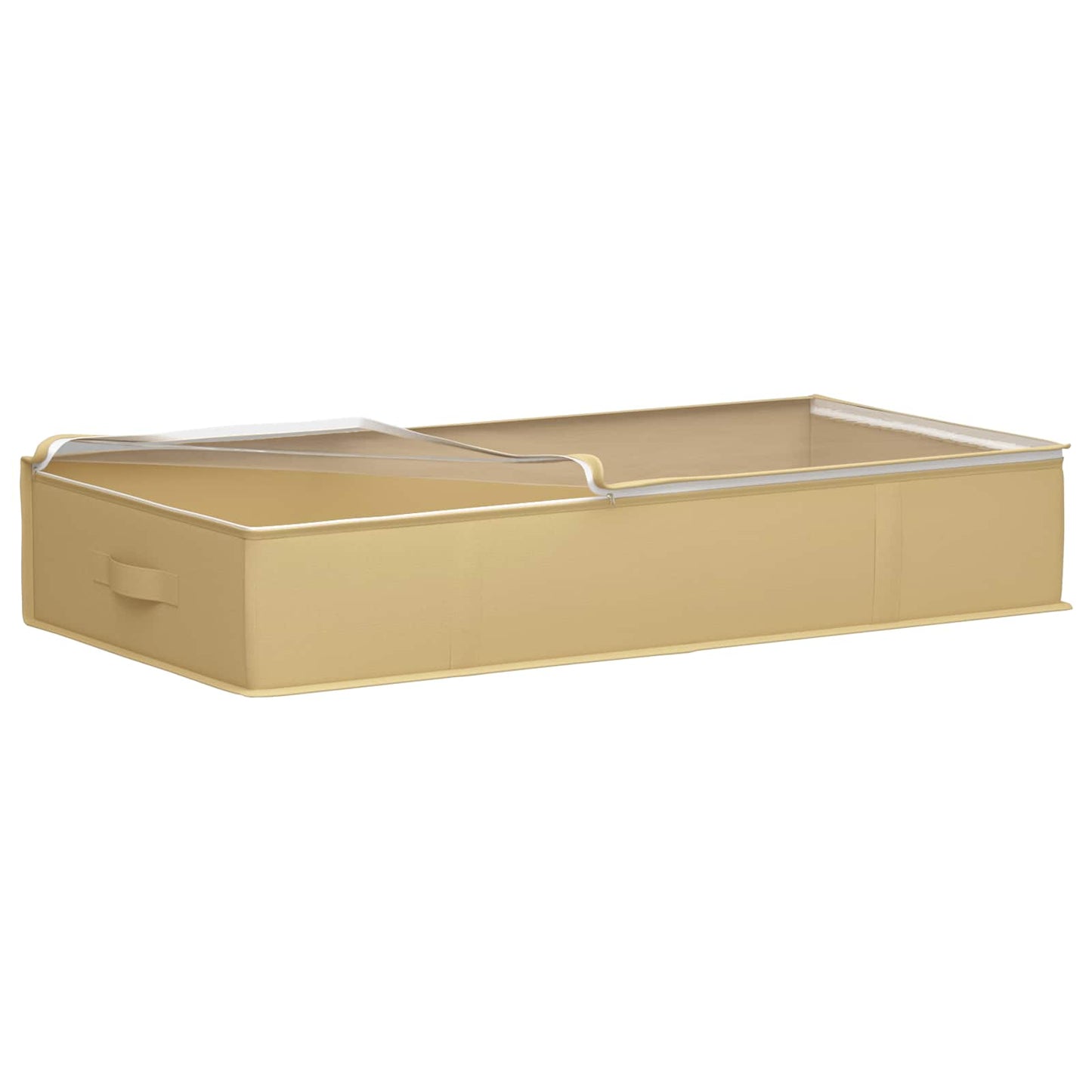 Storage Box with Transparent Top Window Cream 100 x 50 x 18 cm