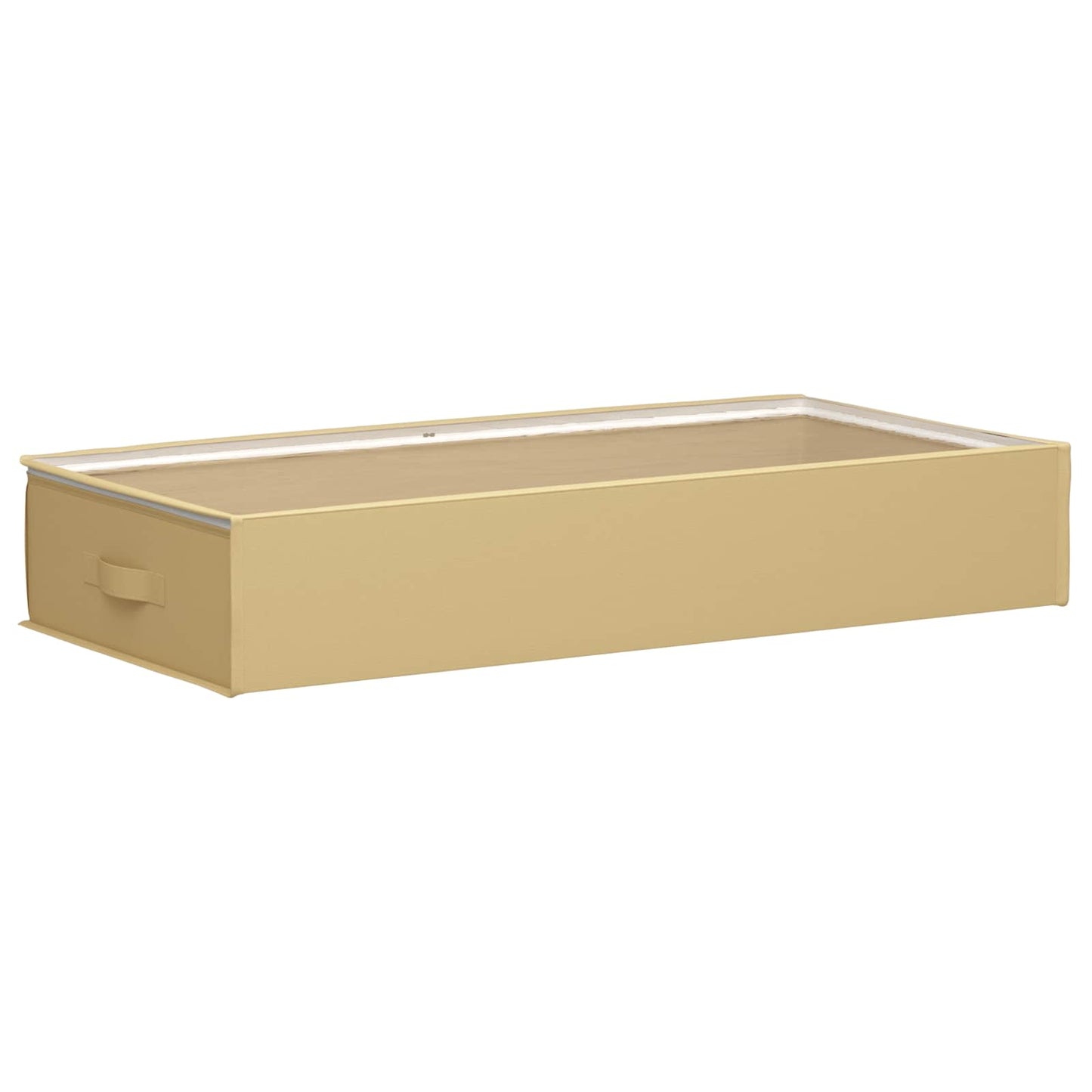 Storage Box with Transparent Top Window Cream 100 x 50 x 18 cm