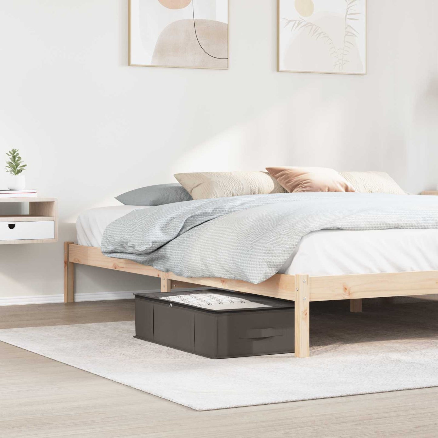 Storage Box with Transparent Top Window 2 pcs Grey