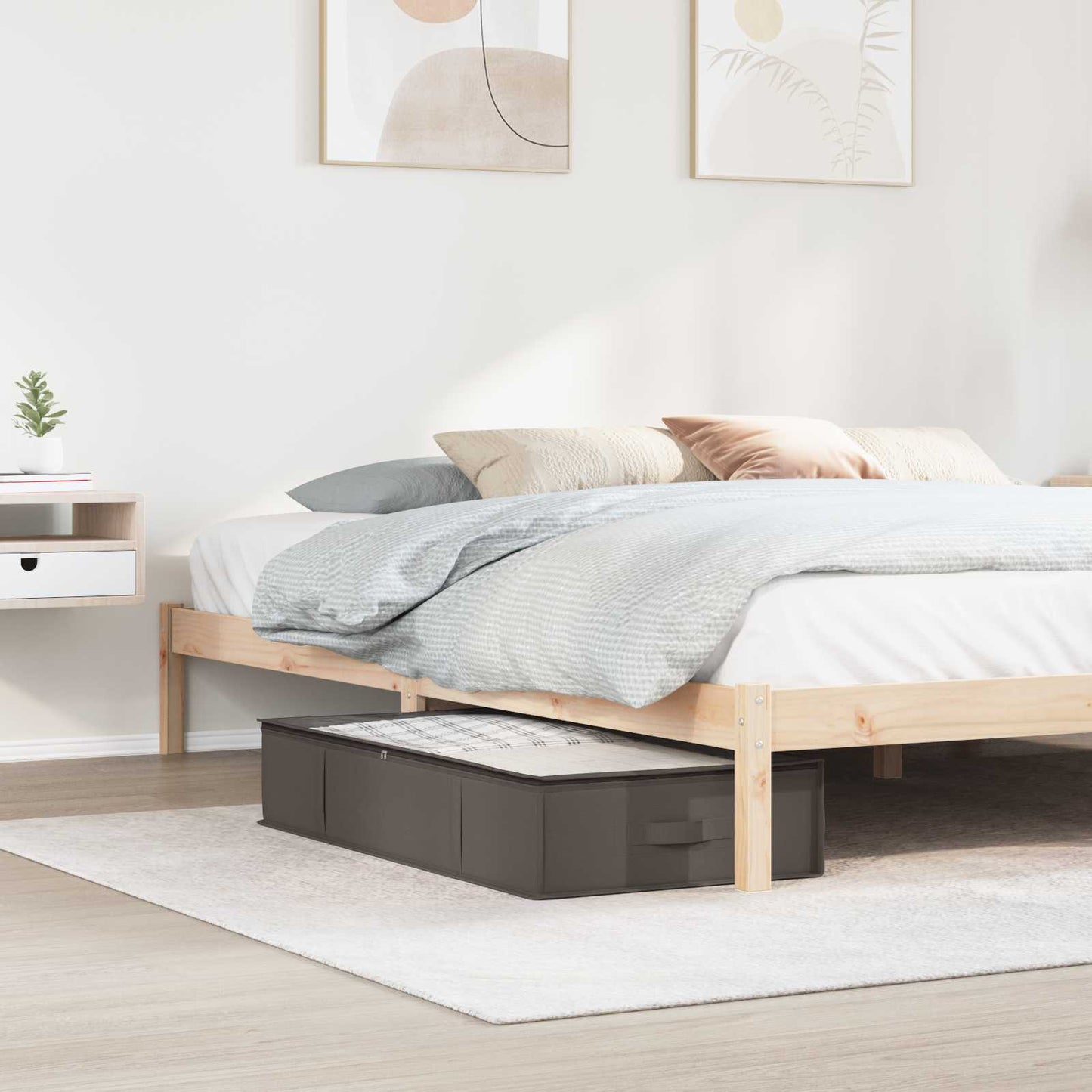 Storage Box with Transparent Top Window 2 pcs Grey